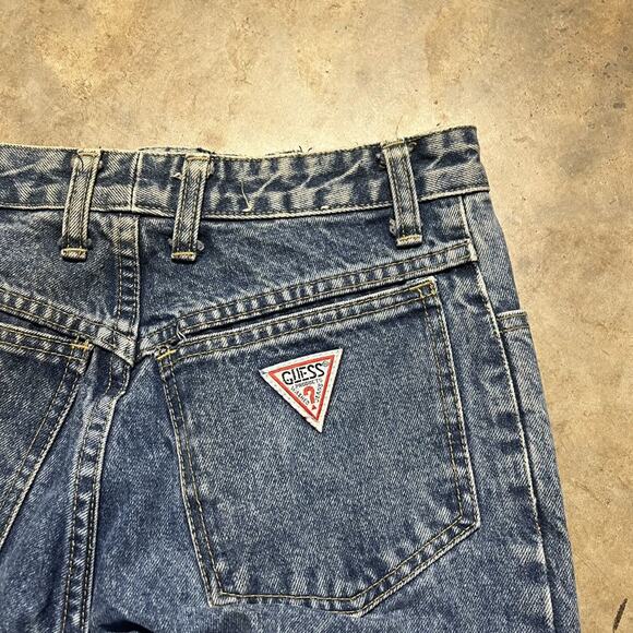Vintage 90s Guess Jeans Blue Tapered Leg Jeans 26x32 - Picture 3 of 4